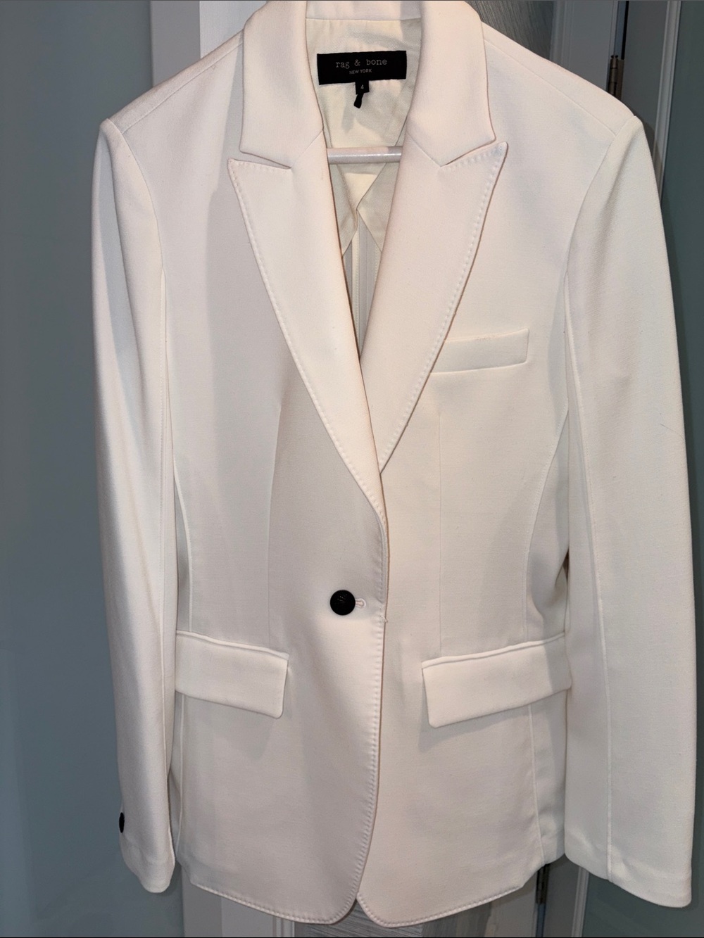 Rag & Bone Cream off-White Single-Button Tailored Blazer